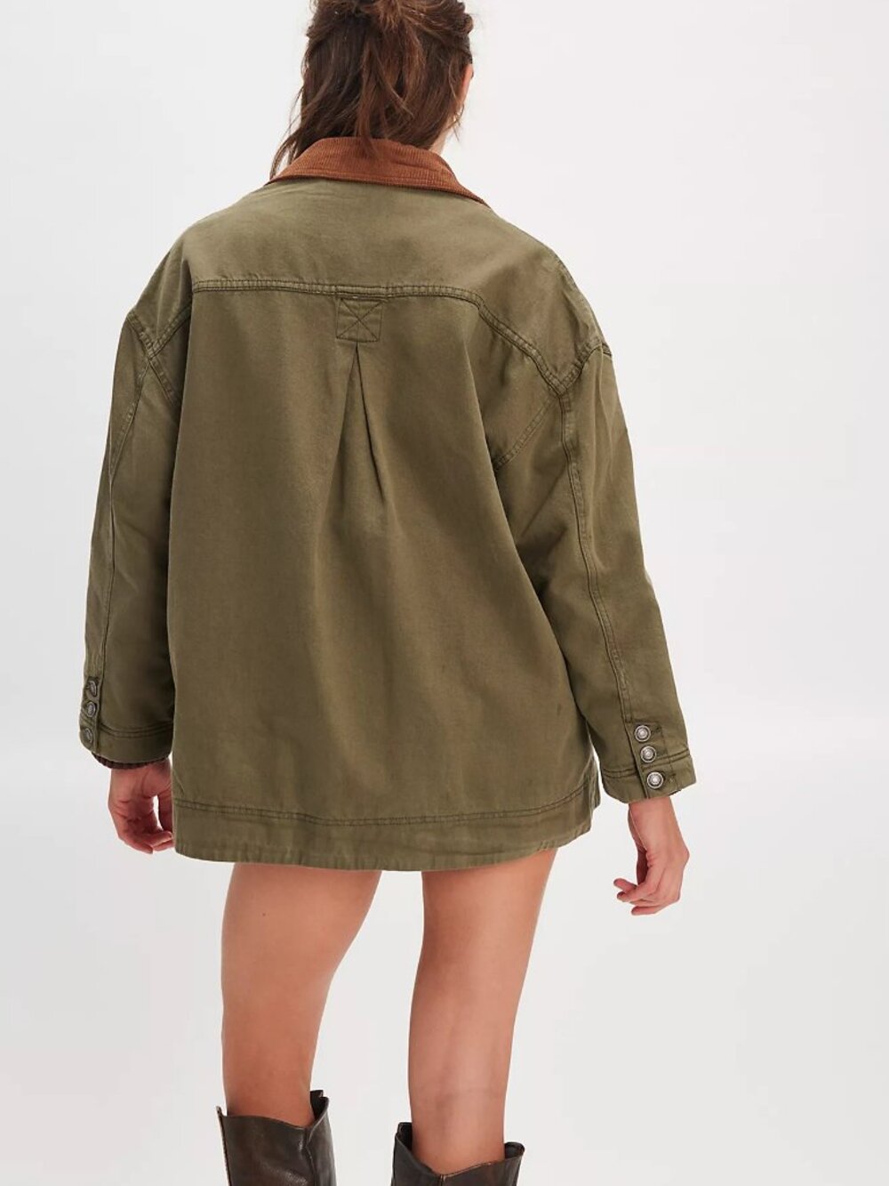 *NWT* We the Free Denim Barn Coat in Deep Green Size Large - Picture 3 of 14